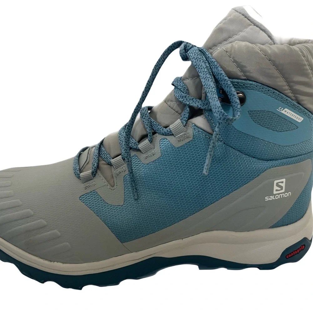 Salomon Woman's Vaya Blaze Blue Gray Mid-Top Hiking Waterproof Winter Boots SZ 7 - Picture 3 of 13